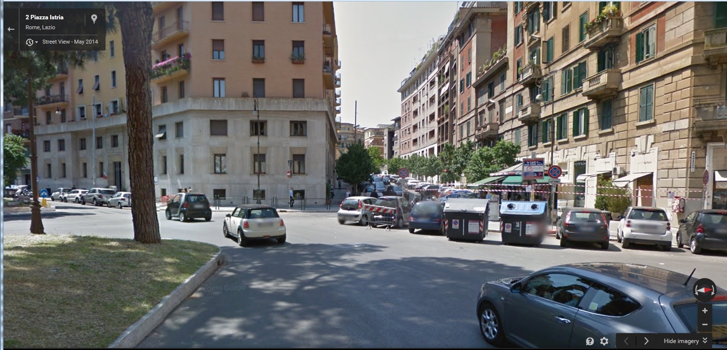 Il luogo dell'incidente a piazza Istria (da Strett View di Google)