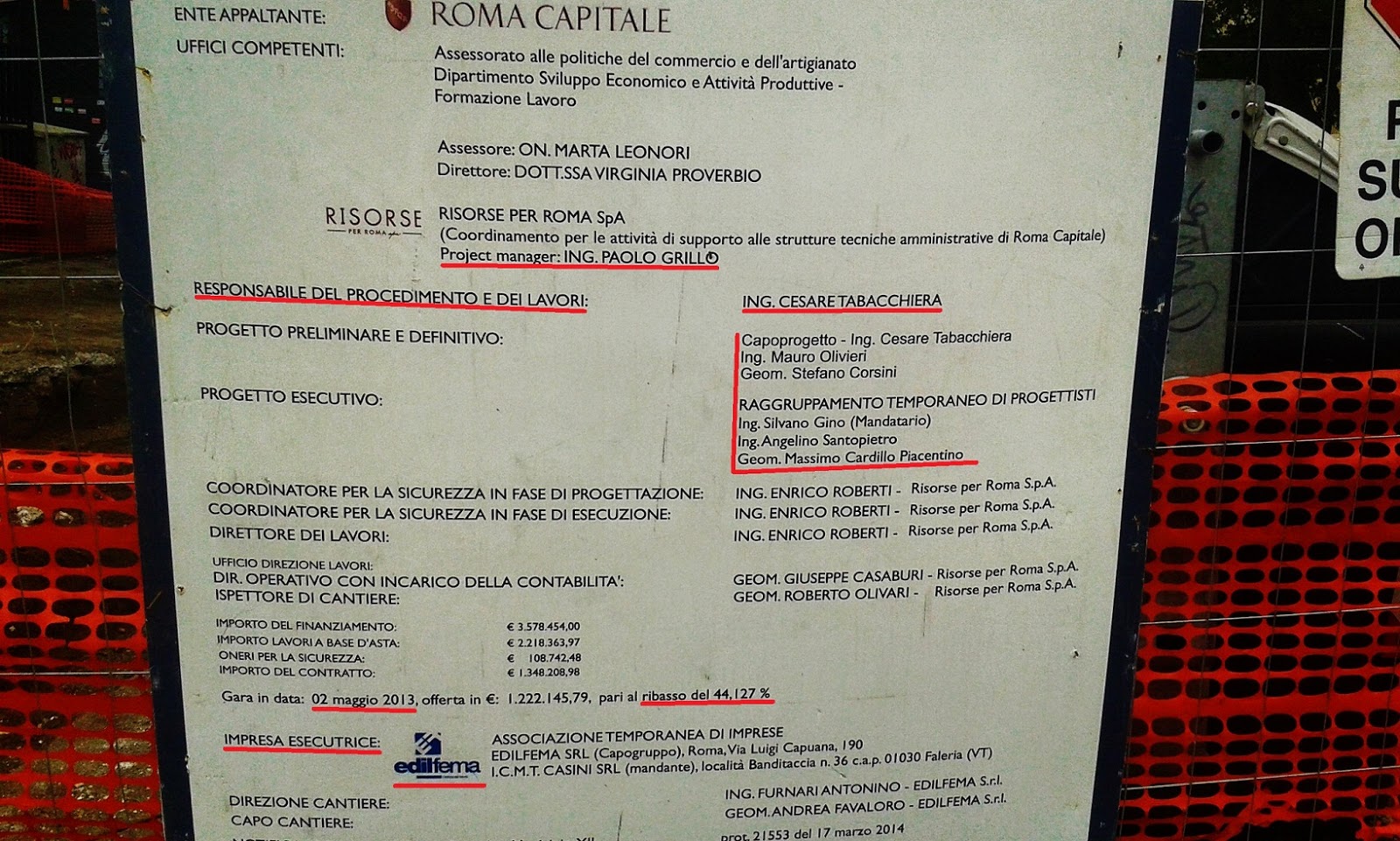 Ippolito Nievo cartello lavori